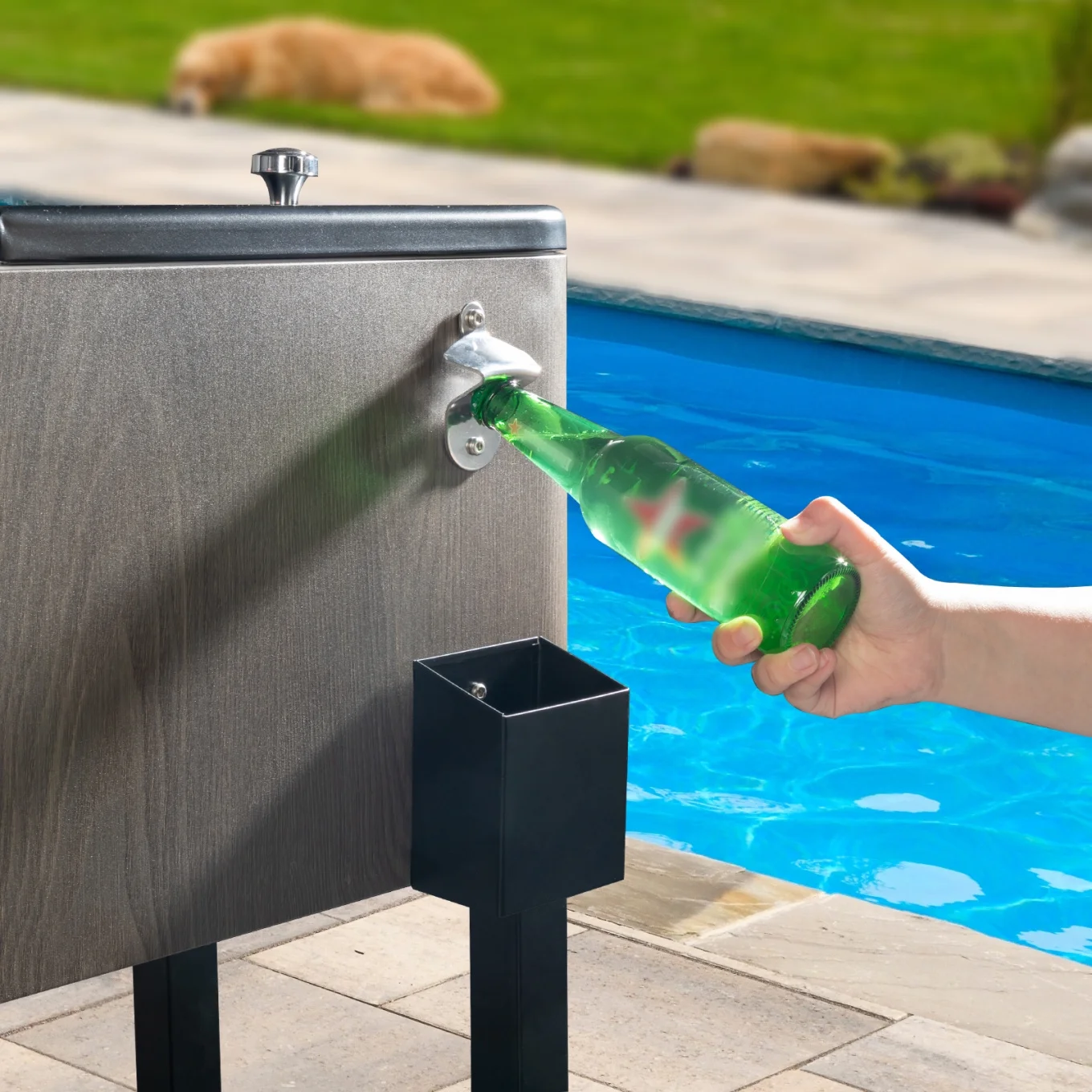 80Qt All-In-One Cooler Cart With Bottle Opener, Lower Storage Shelf and Cap Catcher, Outdoor Party Rolling Cooler With Lockable Wheels For Pool Side, Patio, Balcony, Mint(33.07 x 15.16 x 35.83)"