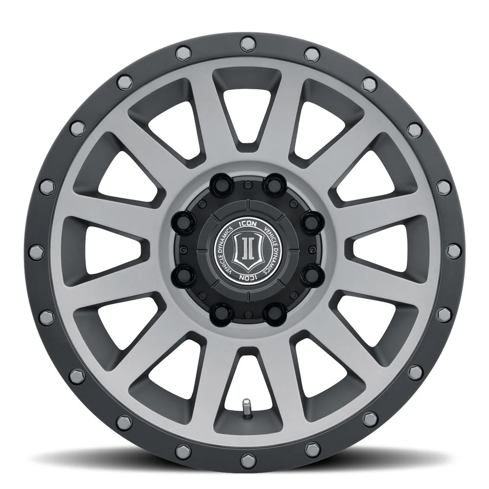 ICON ALLOYS COMPRESSION HD TITANIUM – 18 X 9 / 8 X 6.5 / 12 MM / 5.5″ BS Fits select: 2013-2023 RAM 2500, 2001-2010 CHEVROLET SILVERADO