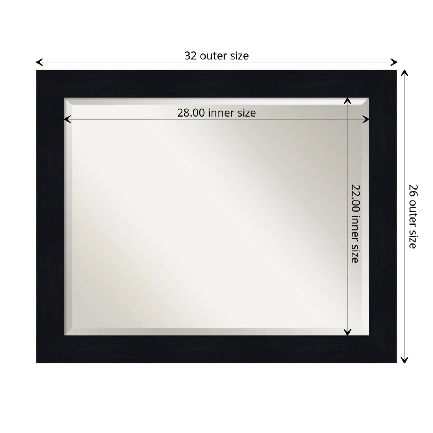 Amanti Art Shiplap Navy Beveled Wood Wall Mirror 26.25 x 32.25 in.