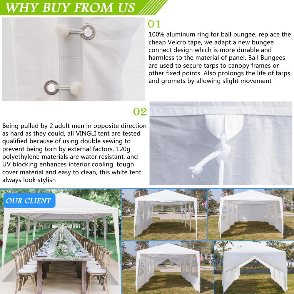 Zimtown 10'x 30' Third Generation Gazebo Canopy Outdoor Party Wedding Tent
