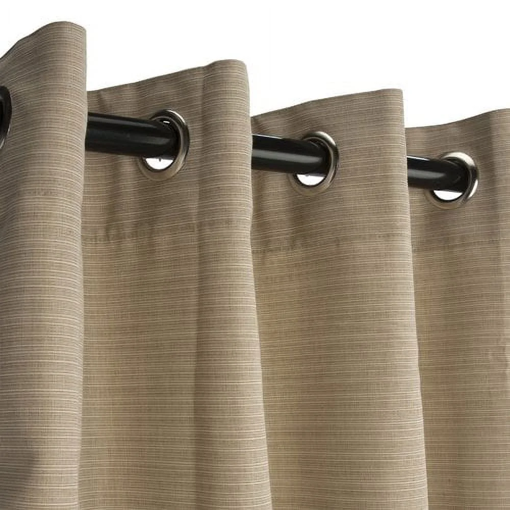 Sunbrella Canvas Navy Outdoor Curtain with Nickel Plated Grommets 50 in. x 96 in.