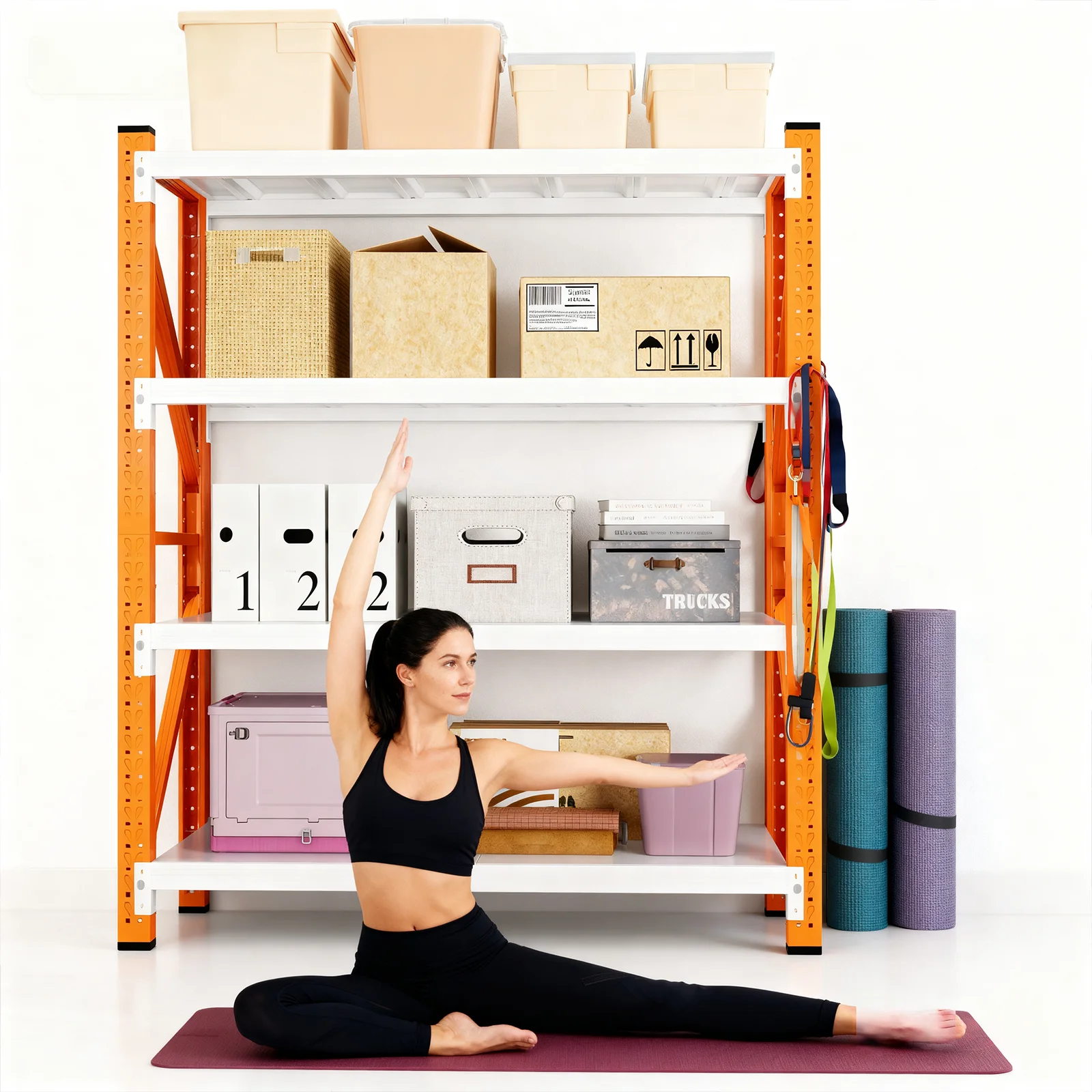 MaxShelv 79" H Garage Shelving 2500lbs, 4 Tier Metal Storage Shelves Adjustable Shelving Unit and Storage for Garage,Basement,59" W x 20" D x 79" H