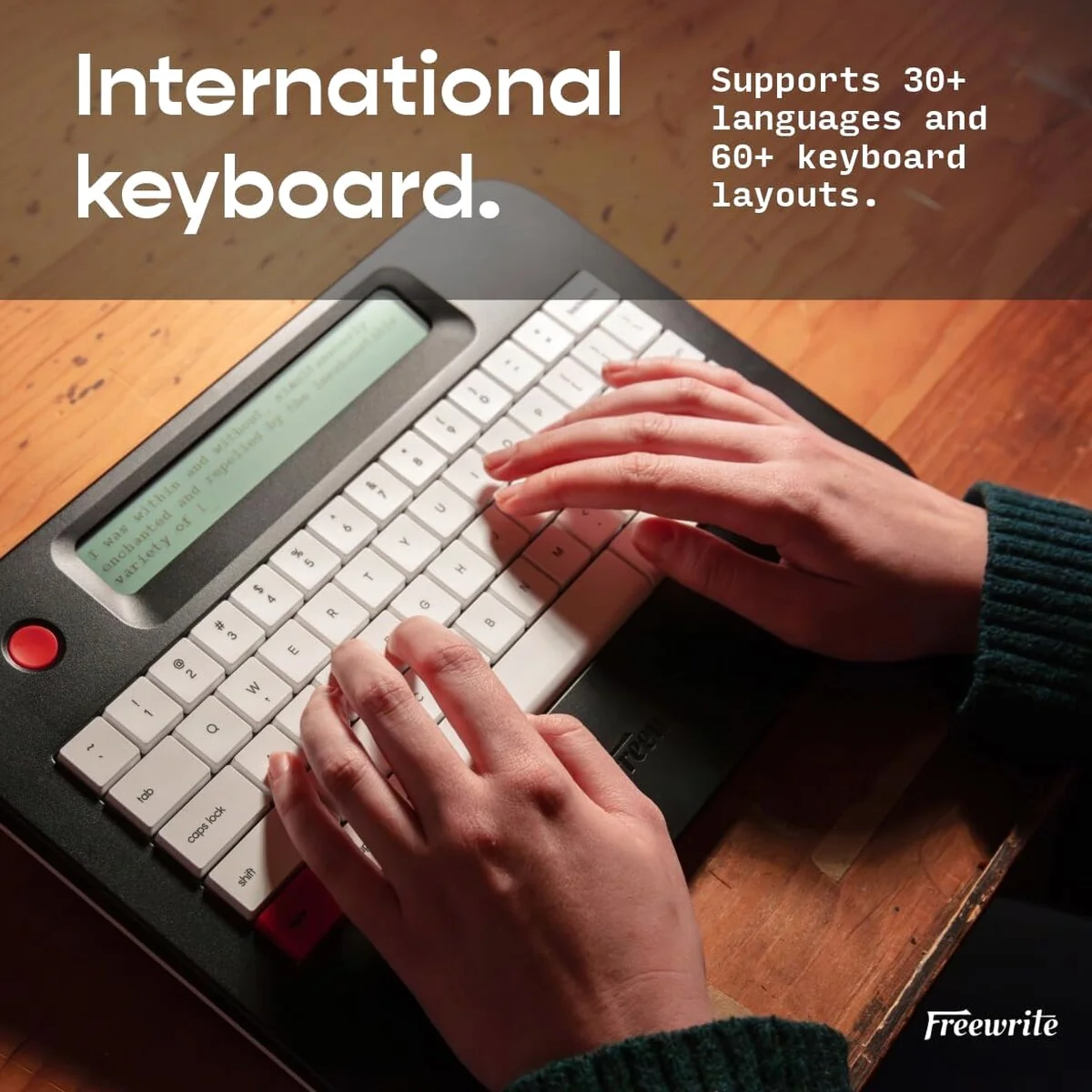 Freewrite Alpha Digital Typewriter - Backlit LCD, Wi-Fi Backup