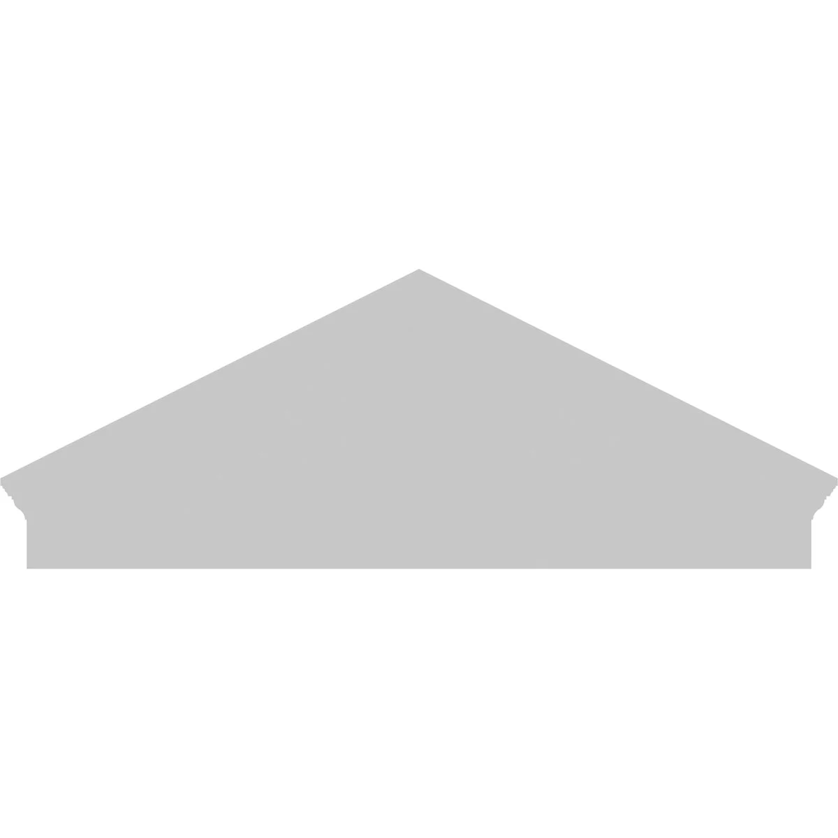 Ekena Millwork 52"W x 19-7/8"H x 2-3/4"P (Pitch 6/12) Peaked Cap Sunburst Architectural Grade PVC Combination Pediment