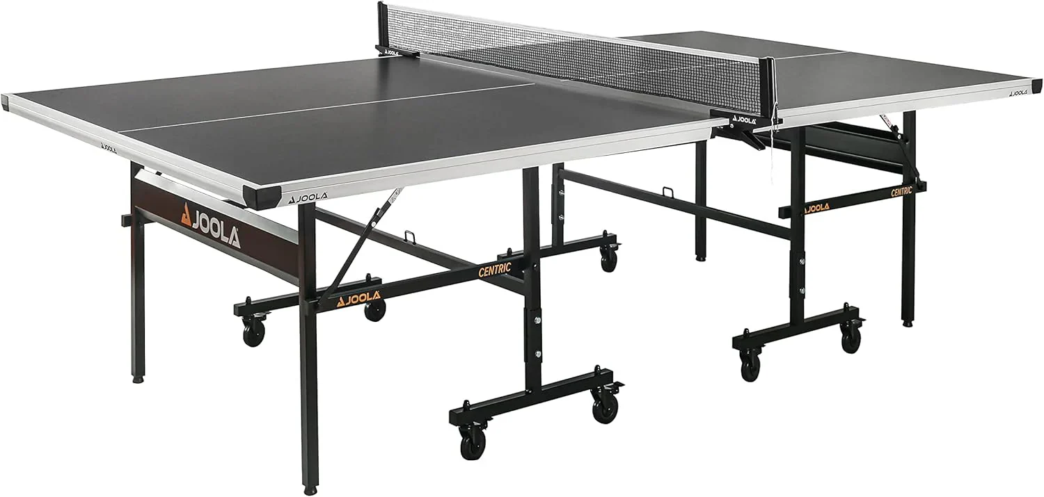 Inside Professional MDF Indoor Ping Pong Table with Quick Clamp Table Tennis Net and Post Set - 10 Minute Easy Assembly - Tournament Quality - Foldable with Single Player Playback Mode