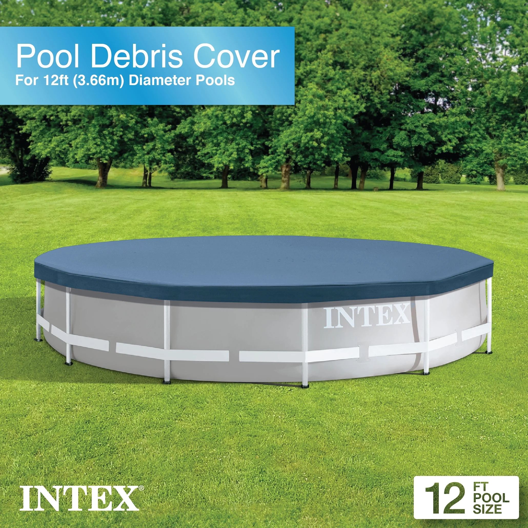 INTEX Metal Frame 12 x 30 Above Ground Swimming Pool with Filter Pump