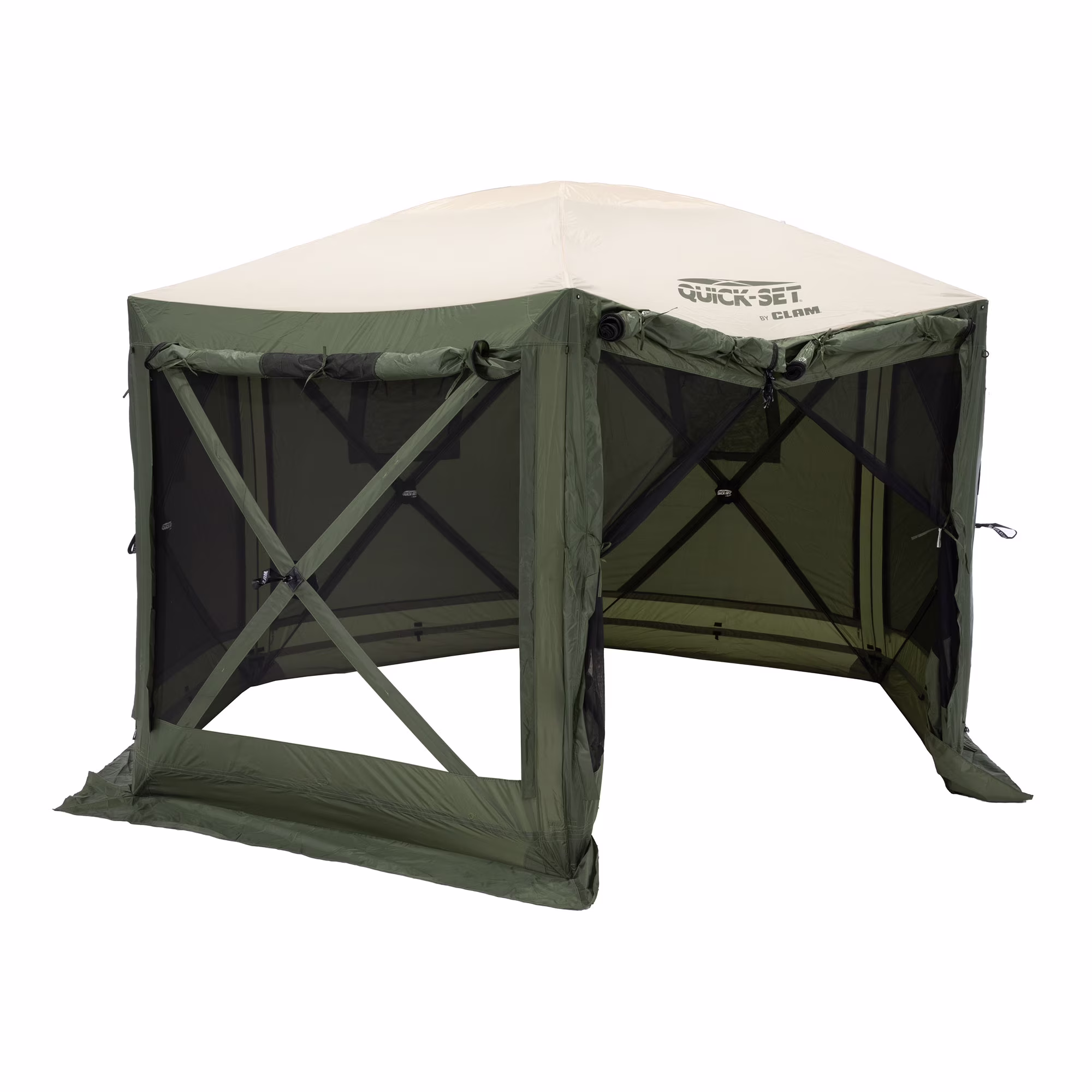 CLAM Quick-Set Pavilion 12.5 x 12.5' Portable Outdoor Canopy Shelter, Green