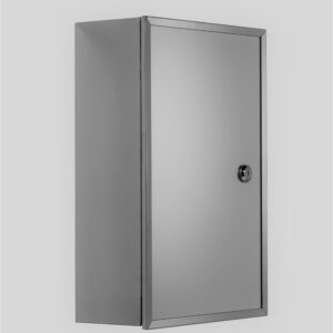 Croydex Trent Lockable Bathroom Storage Medicine Cabinet, Stainless Steel (15.7 x 9.8 in)