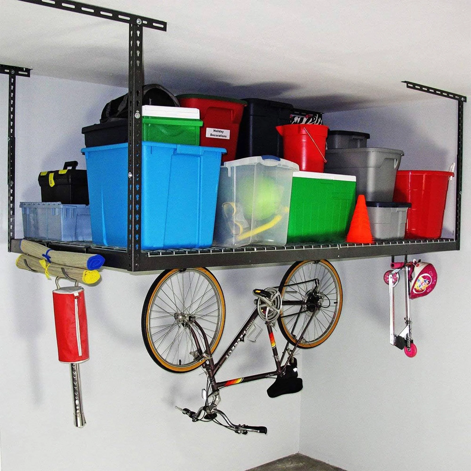 MonsterRax 4' x 8' Overhead Garage Storage Rack Holds 500 Pounds, White