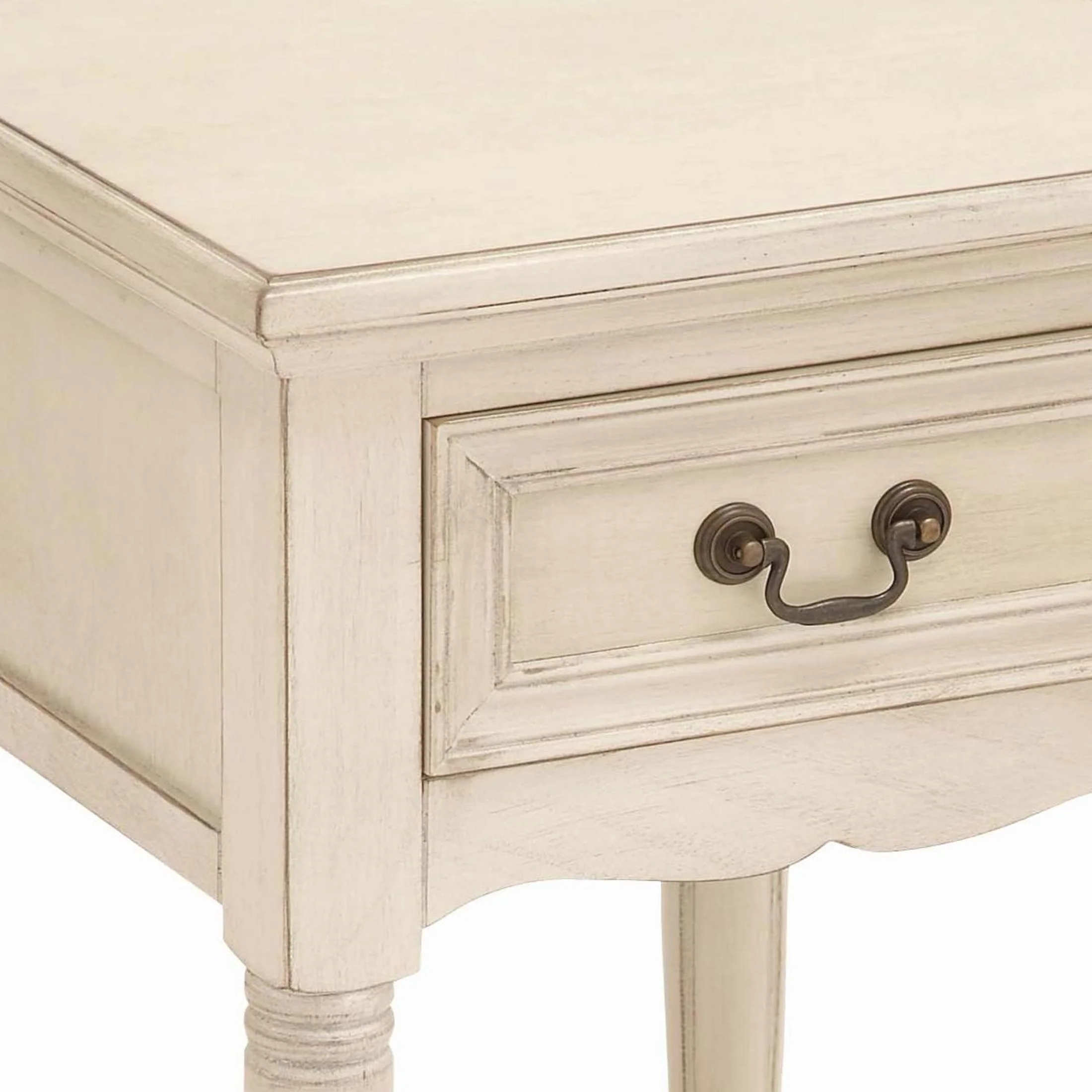 DecMode 17" x 25" Cream Wood 3 Drawer Cabinet, 1-Piece