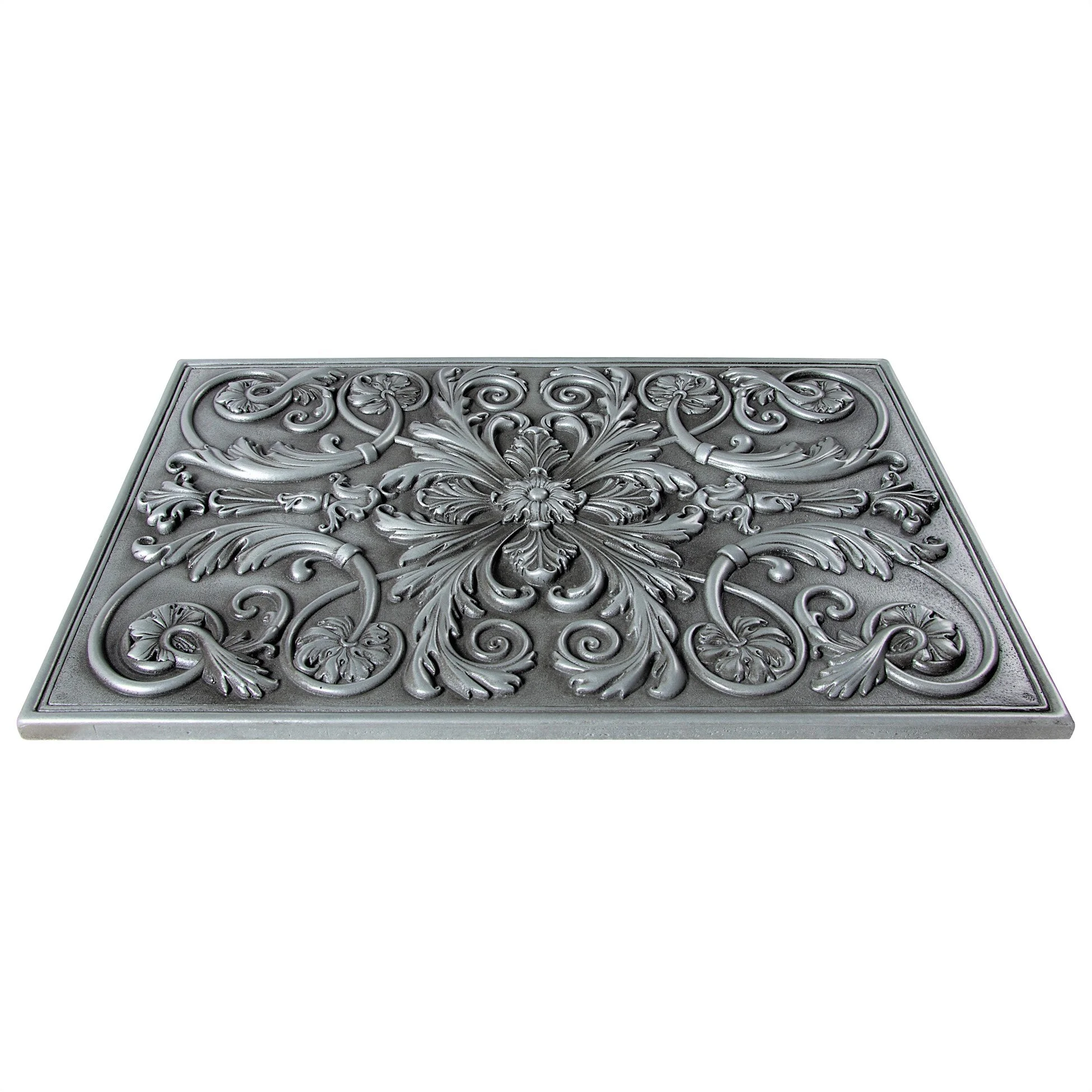 Backsplash Tile for Kitchen and Fireplace Royal 12 x 18 Metal Mural Pewter Nickel