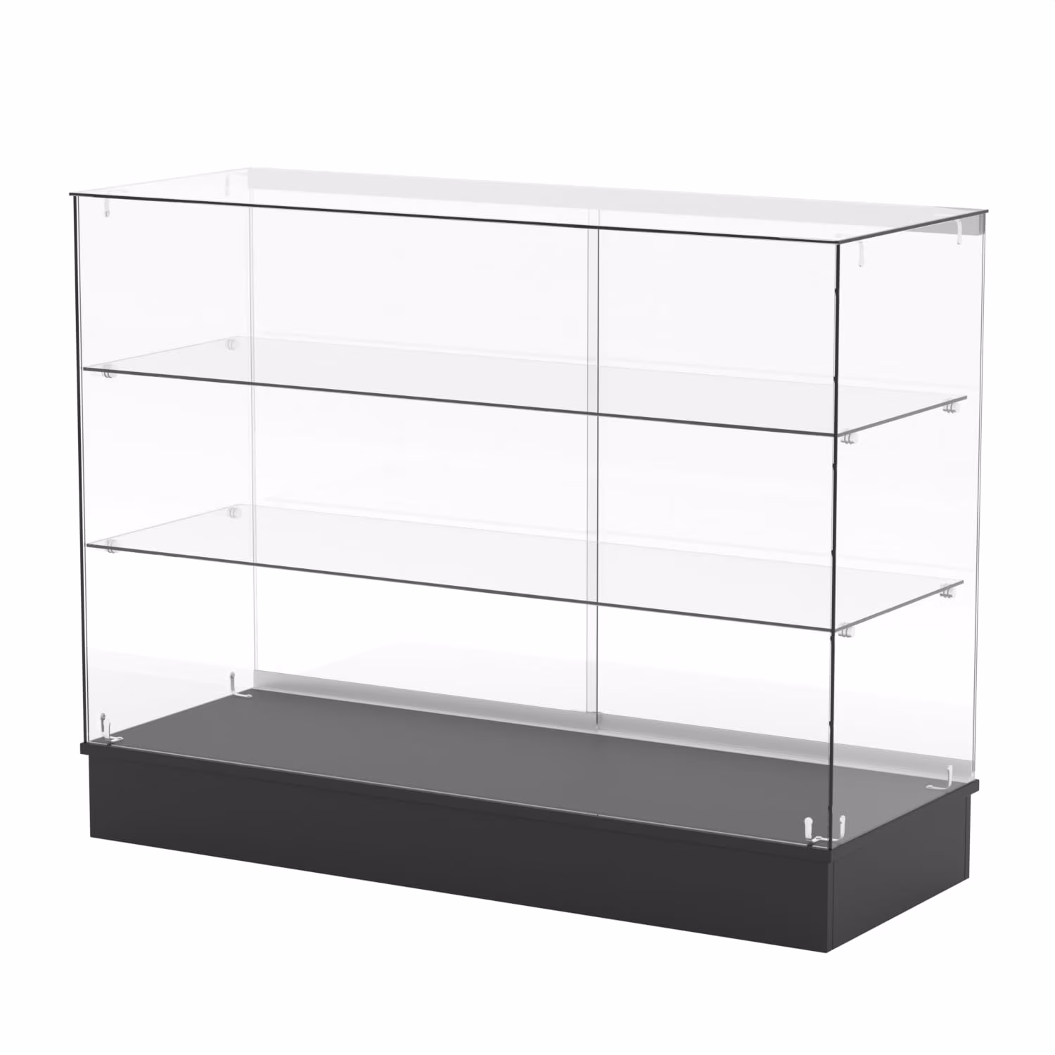 48″ W x 18″ D x 38″ H – White Full Vision Retail Display Case, Tempered Glass Display Cabinet with Glass Shelves and Lock, Storage Cabinets for Retail and Collectible Display