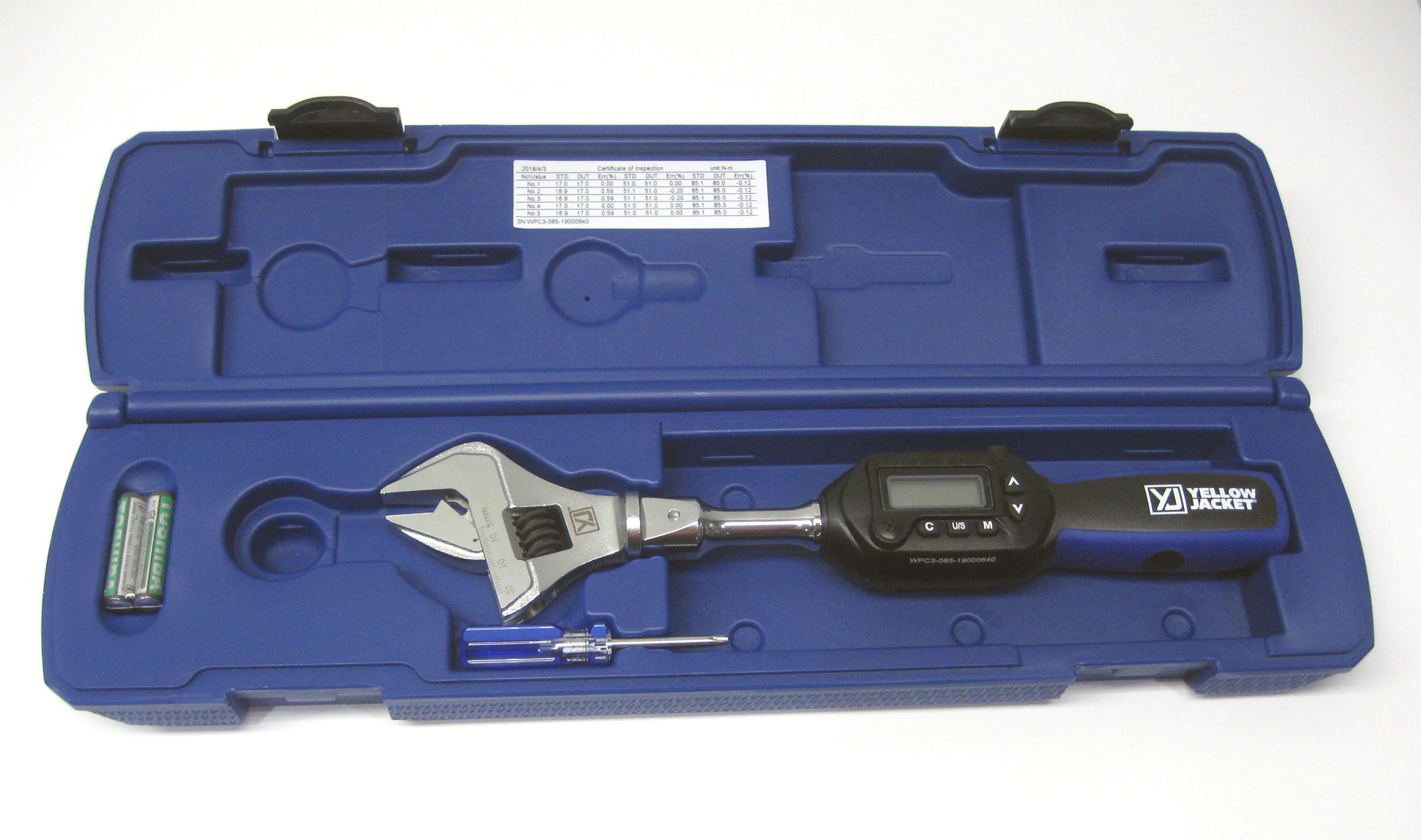 Yellow Jacket 60648 Digital Adjustable Torque Wrench 752 in – Lb Torque 10.6 in