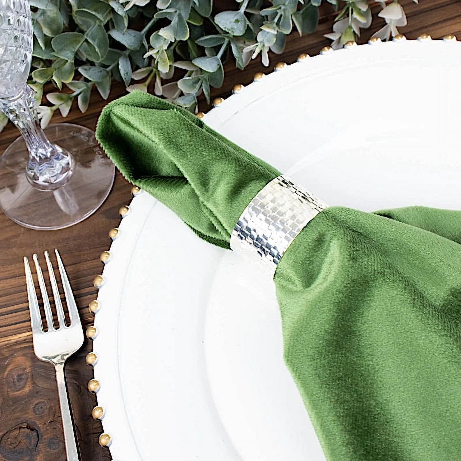 BalsaCircle 100 Pieces 20" x 20" Navy Blue Premium Velvet Napkins Linens