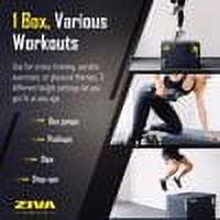 ZIVA 3-in-1 Plyometric Box - High Density PE Foam with No-Slip PVC Cover - Box Jump Exercise Equipment for Workout, Crossfit Training, and Step Exercises (20"x 24"x 30") - Black