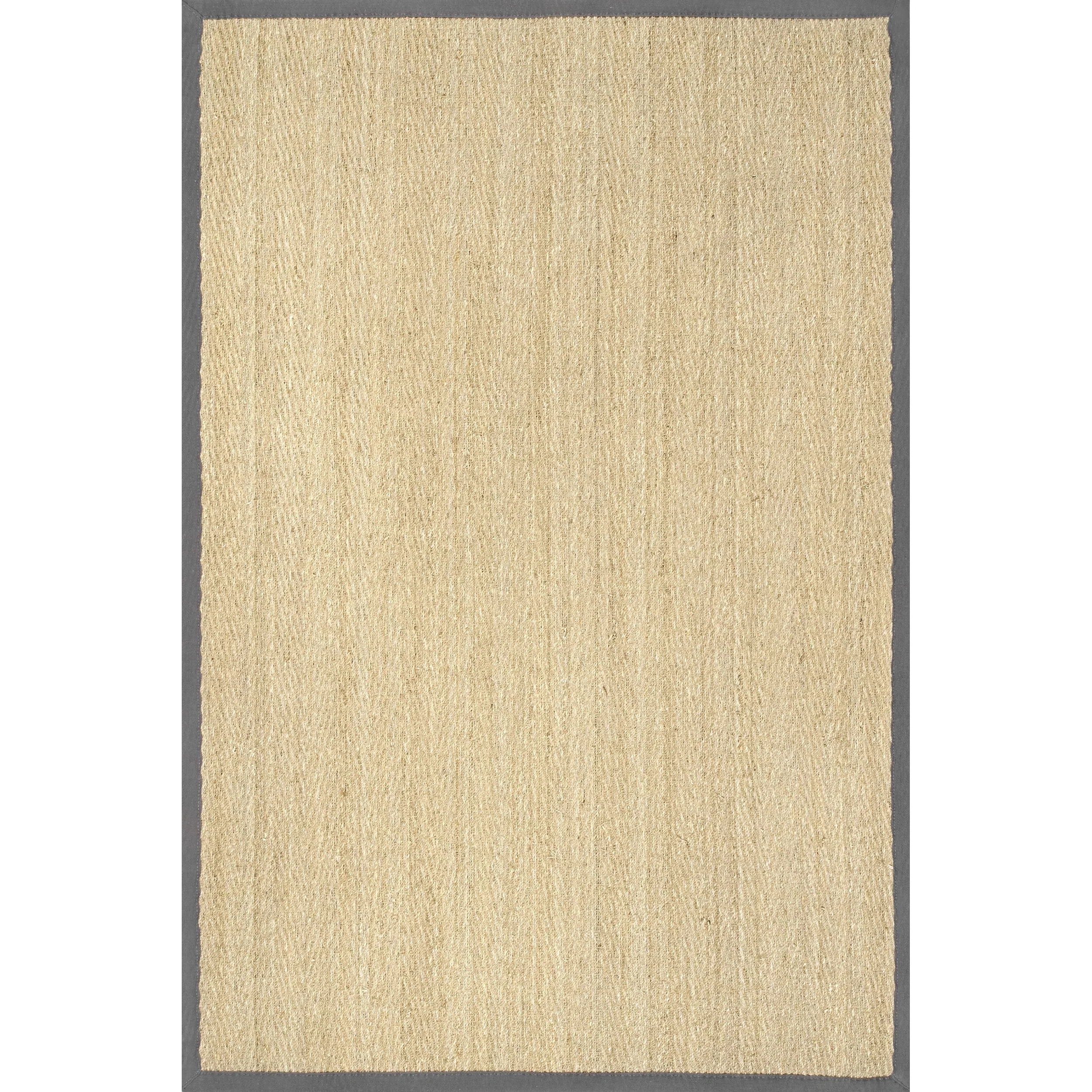 nuLOOM Larnaca Seagrass Solid Outdoor Area Rug, 5′ x 8′, Dark Gray