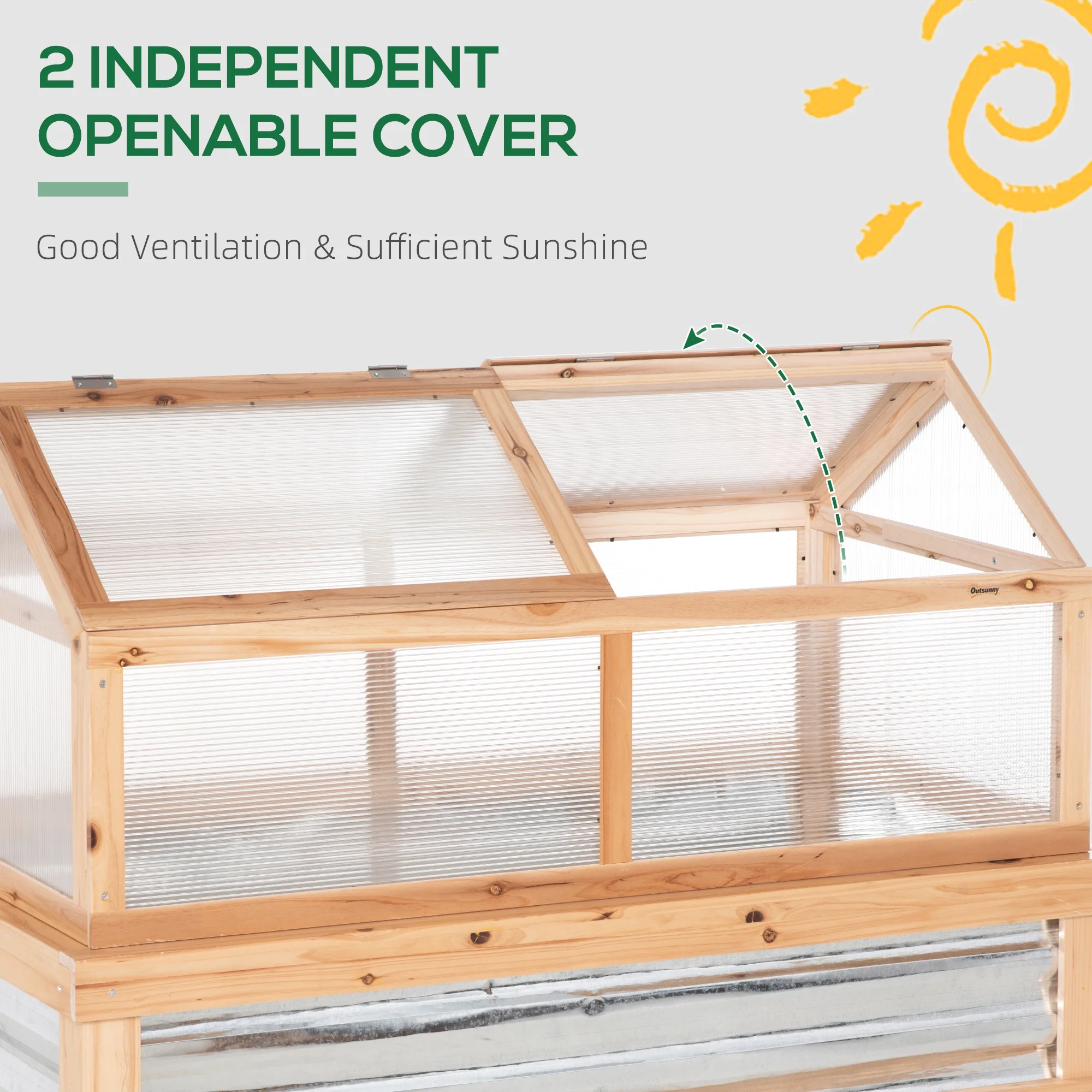 DUOSONG Outsunny Raised Garden Bed, 47" X 22" X 33", Elevated Wooden Planter Box W/ Lockable Wheels, Storage Shelf, And Bed Liner For Backyard, Patio, Natural Natural Wood Garden & Outdoor Garden