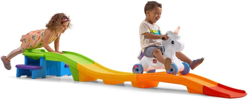 Unicorn Up & Down Roller Coaster Toy for Kids, Ride On Push Car, Indoor/Outdoor Playset, Toddler Ages 2 – 5 years old, Compact Storage, Max Weight 50 lb., Multicolor
