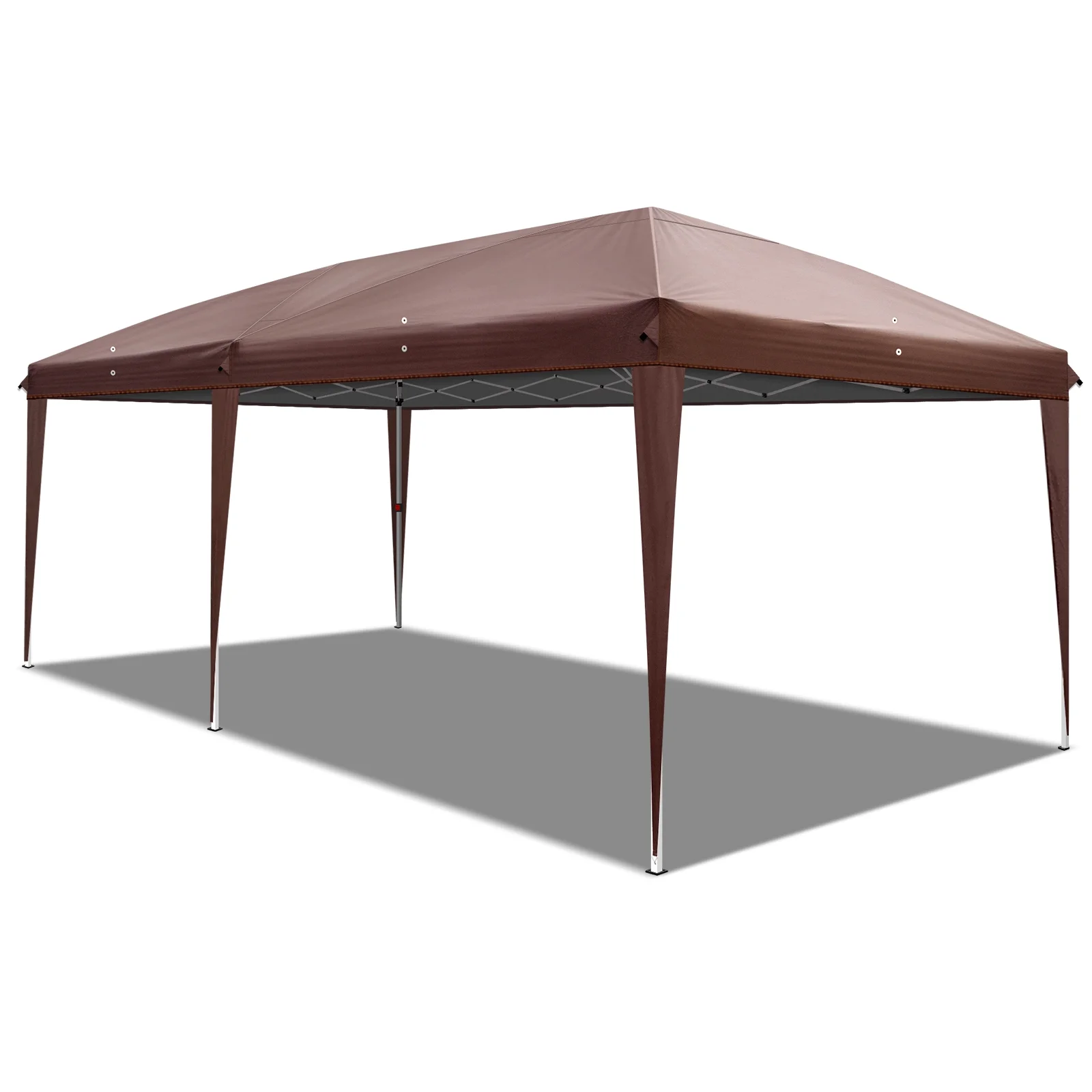 6m x 3m (20ft x 10ft) Dark Brown Waterproof Instant Pop Up Tent Portable Folding Shelter with 2 Windows, UV Protection, Heavy Duty for Camping, Outdoor Events, Market Stall, Backyard