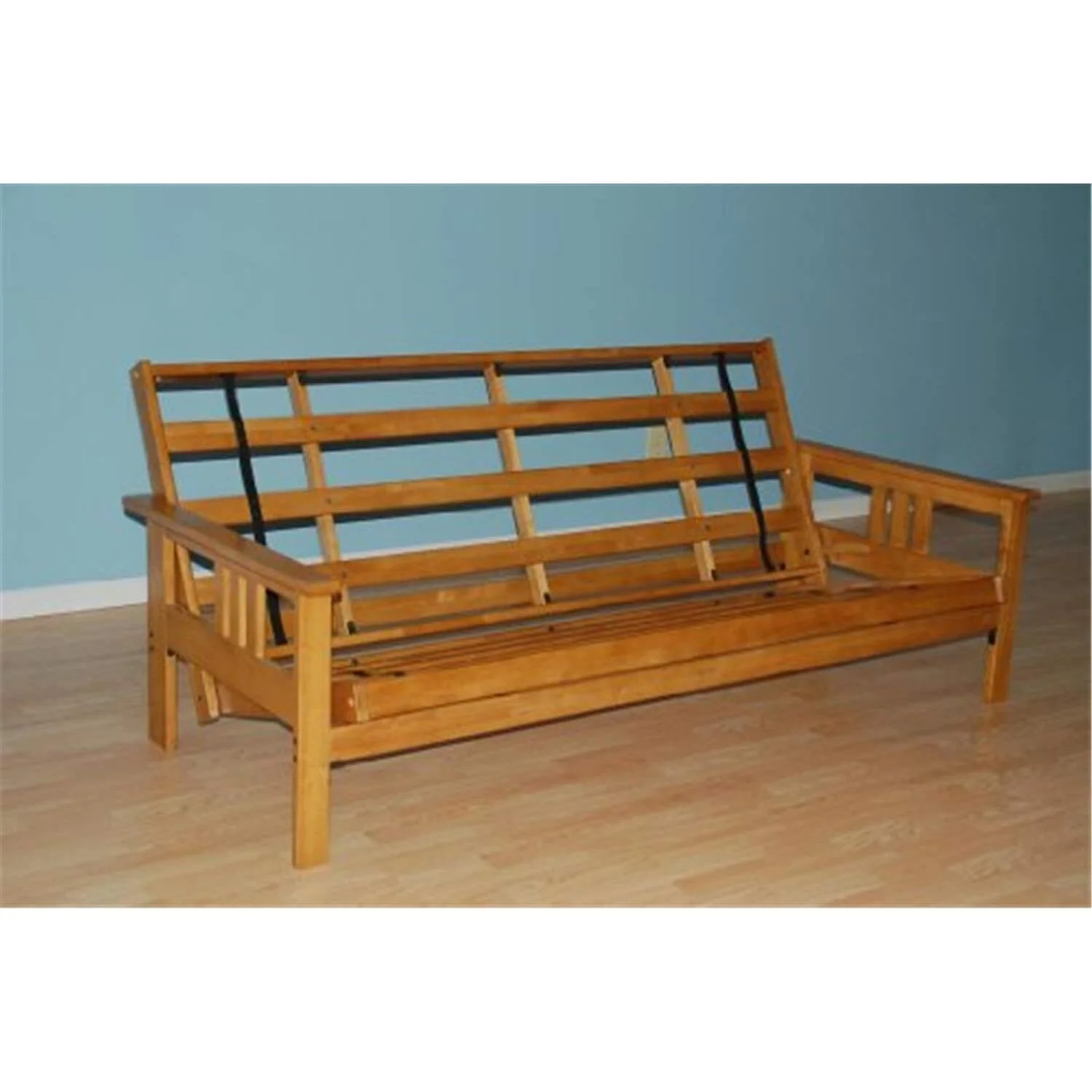 Homestock African Artifacts Full Size Futon Frame Set with Mattress, Easily Converts to Bed, Versatile Design Futon Frame for All Spaces, 33"H x 79"L x 37"D-Color:Linen Charcoal,Size:Barbados