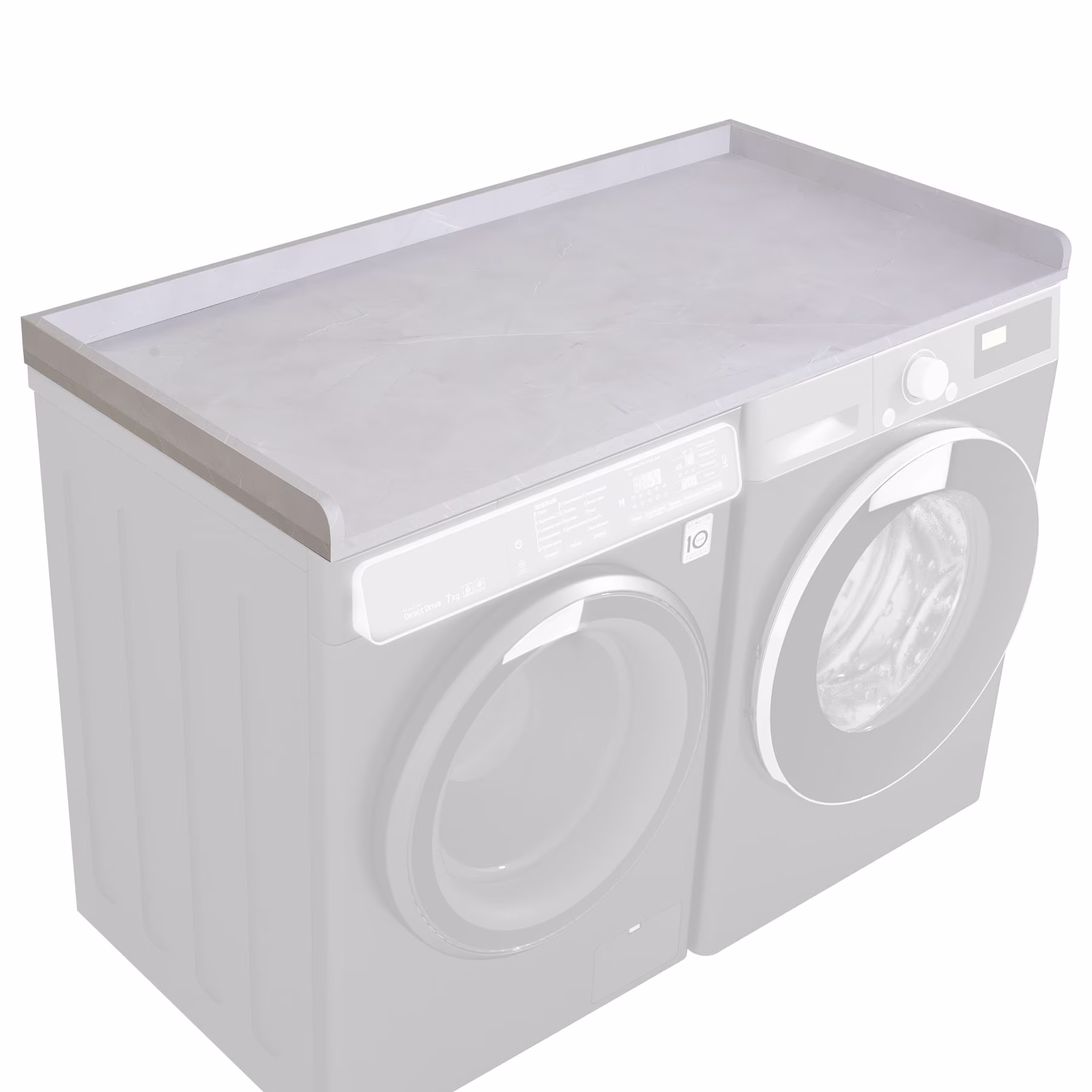 Kaboon Washer Dryer Countertop with Edge Rails, 27.5" x 54", Light Walnut