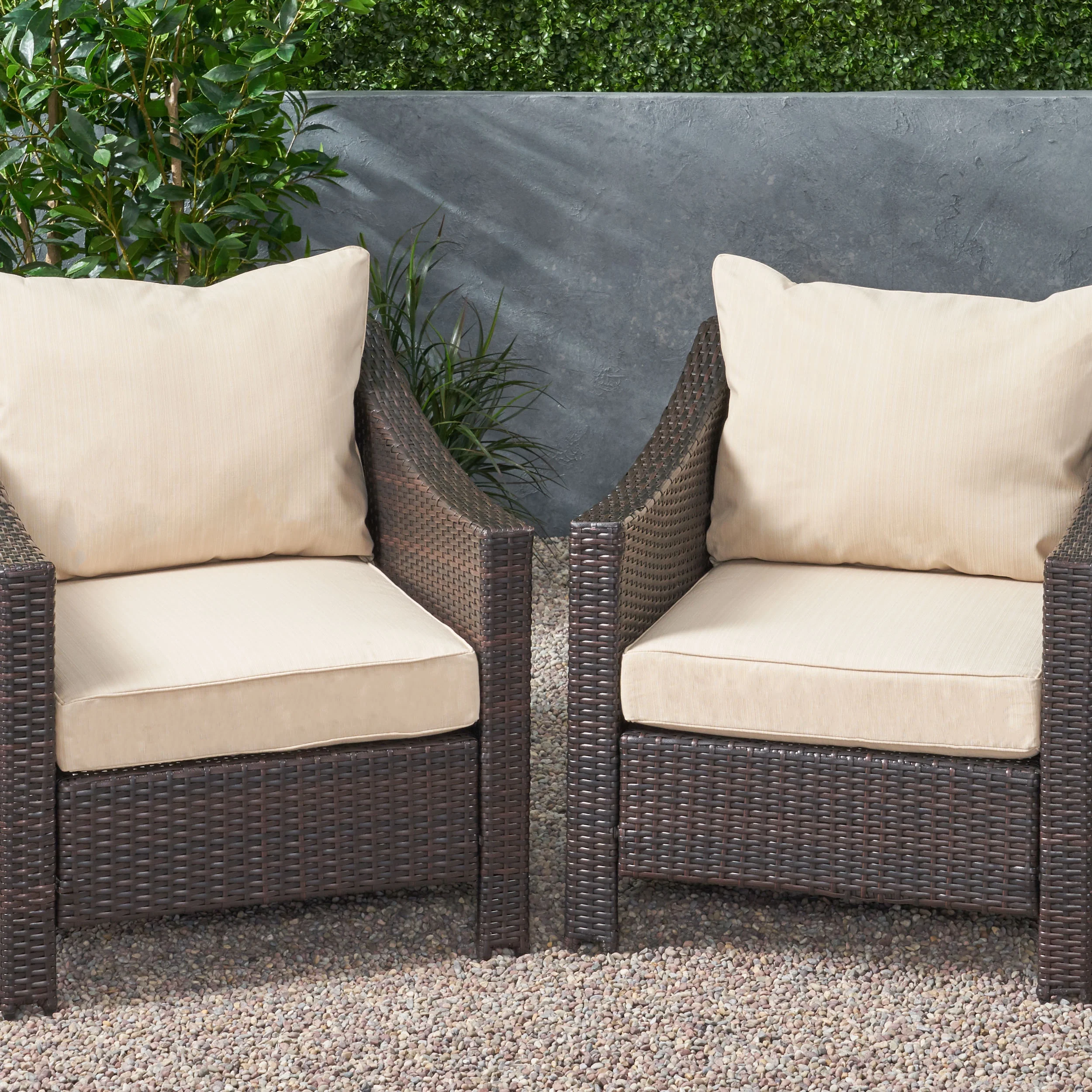 Noble House 23.50"x 27.00" White Rectangle Chair Outdoor Seating Cushions (2 Pack)