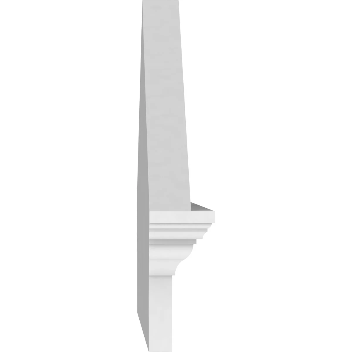 Ekena Millwork 52"W x 19-7/8"H x 2-3/4"P (Pitch 6/12) Peaked Cap Sunburst Architectural Grade PVC Combination Pediment