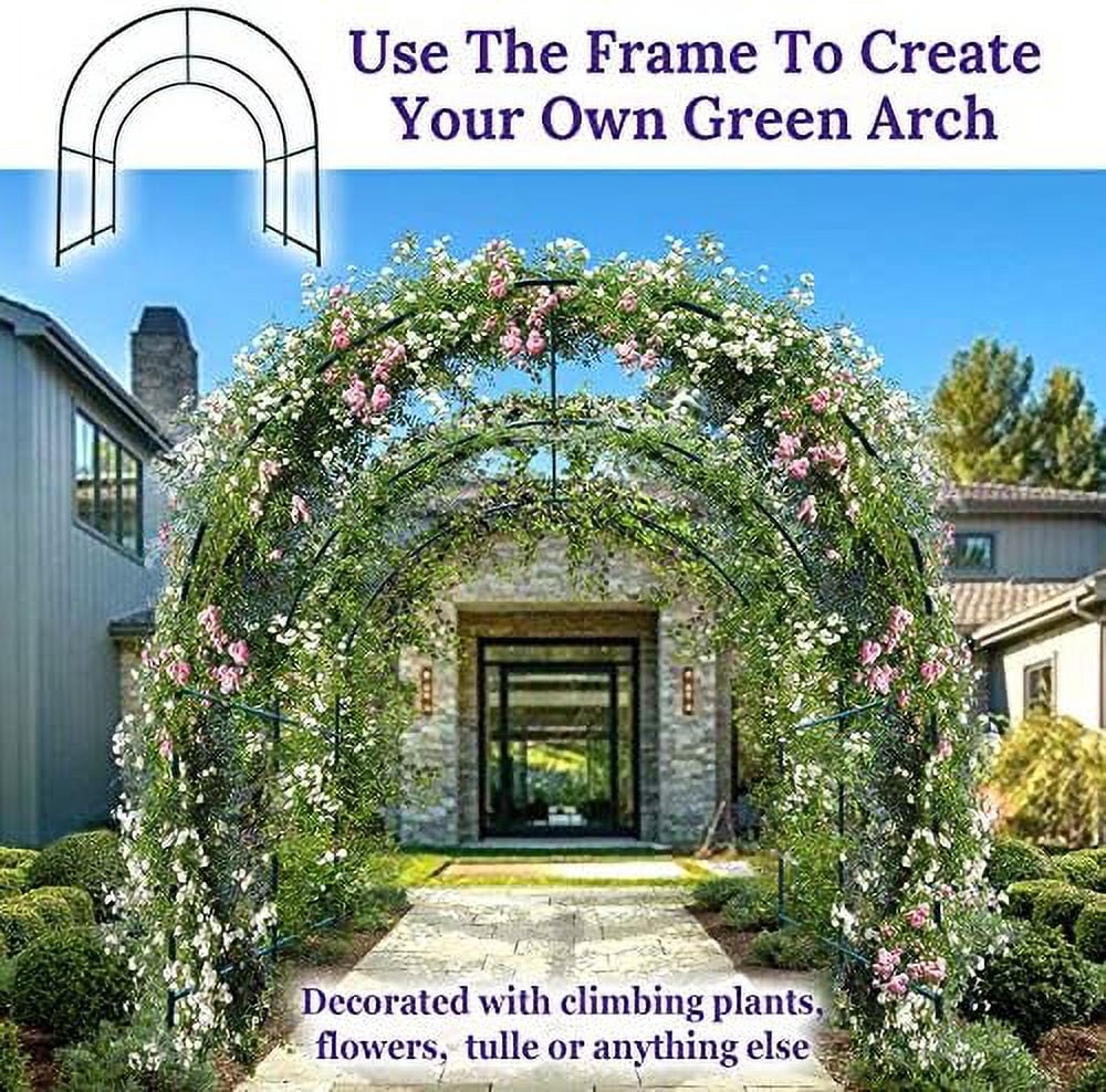 Large Garden Support Arch Frame Climbing Plant Arch Arbor for Various Climbing Plant Roses Vines Birthday Wedding Party Decoration Pergola Frame (6.5 x 7 x 7.2ft)