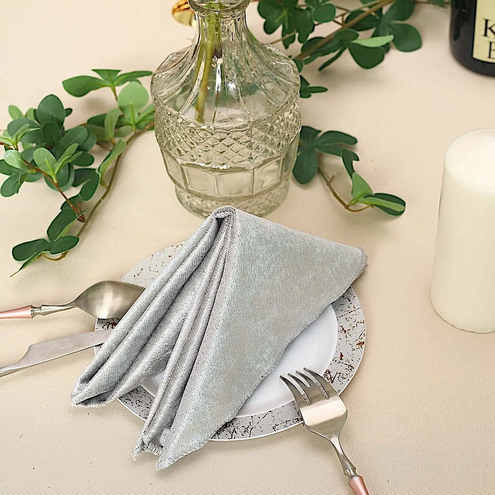 BalsaCircle 100 Pieces 20" x 20" Navy Blue Premium Velvet Napkins Linens