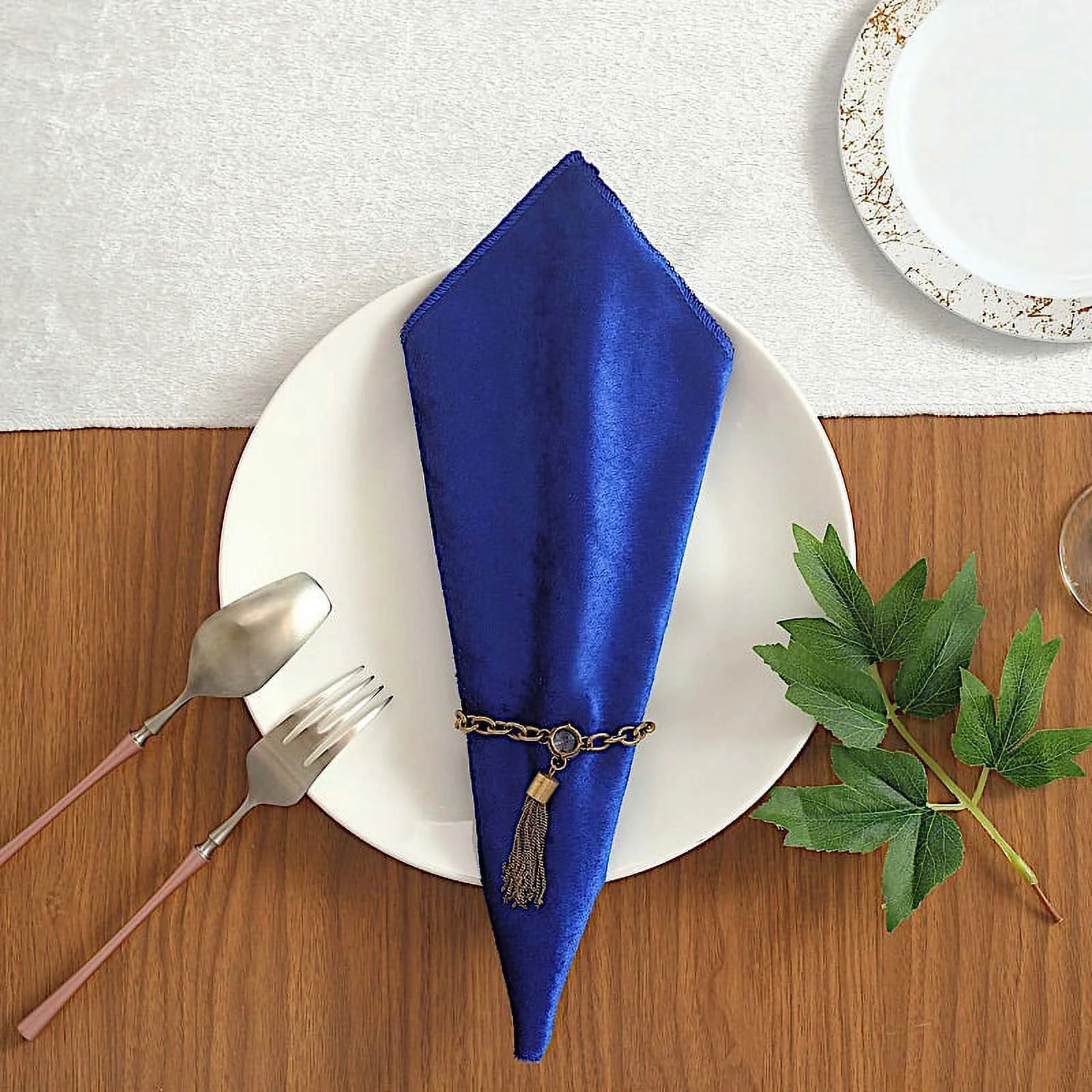 BalsaCircle 100 Pieces 20" x 20" Navy Blue Premium Velvet Napkins Linens