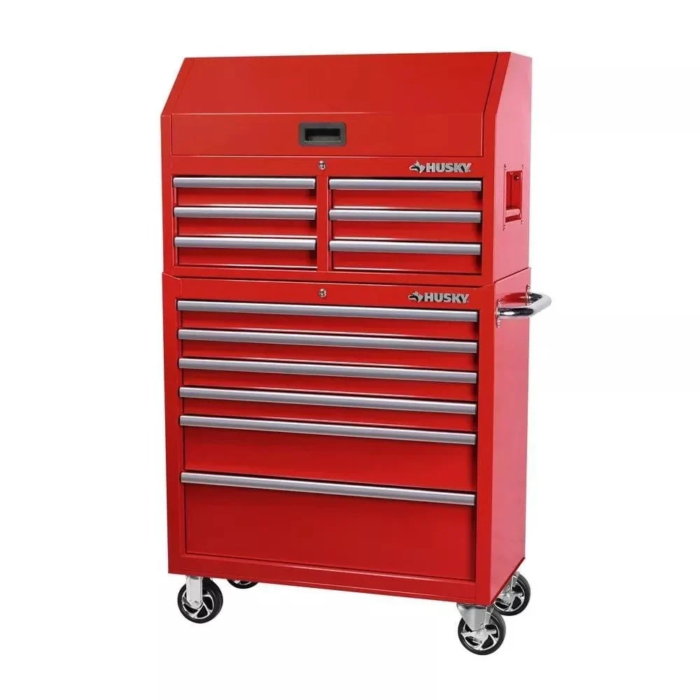 36 in. 12-Drawer Steel Tool Chest And Cabinet Combo - Red
