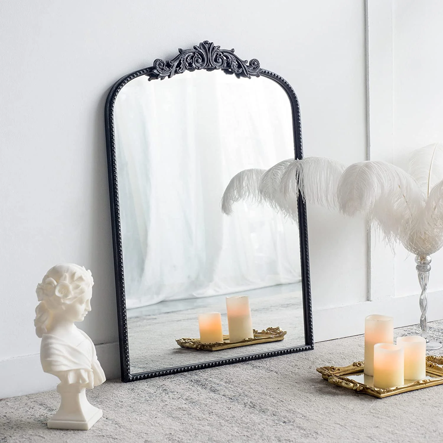 A&B Home Arched Mirror - 24" x 36" Gold Mirror for Wall Decor