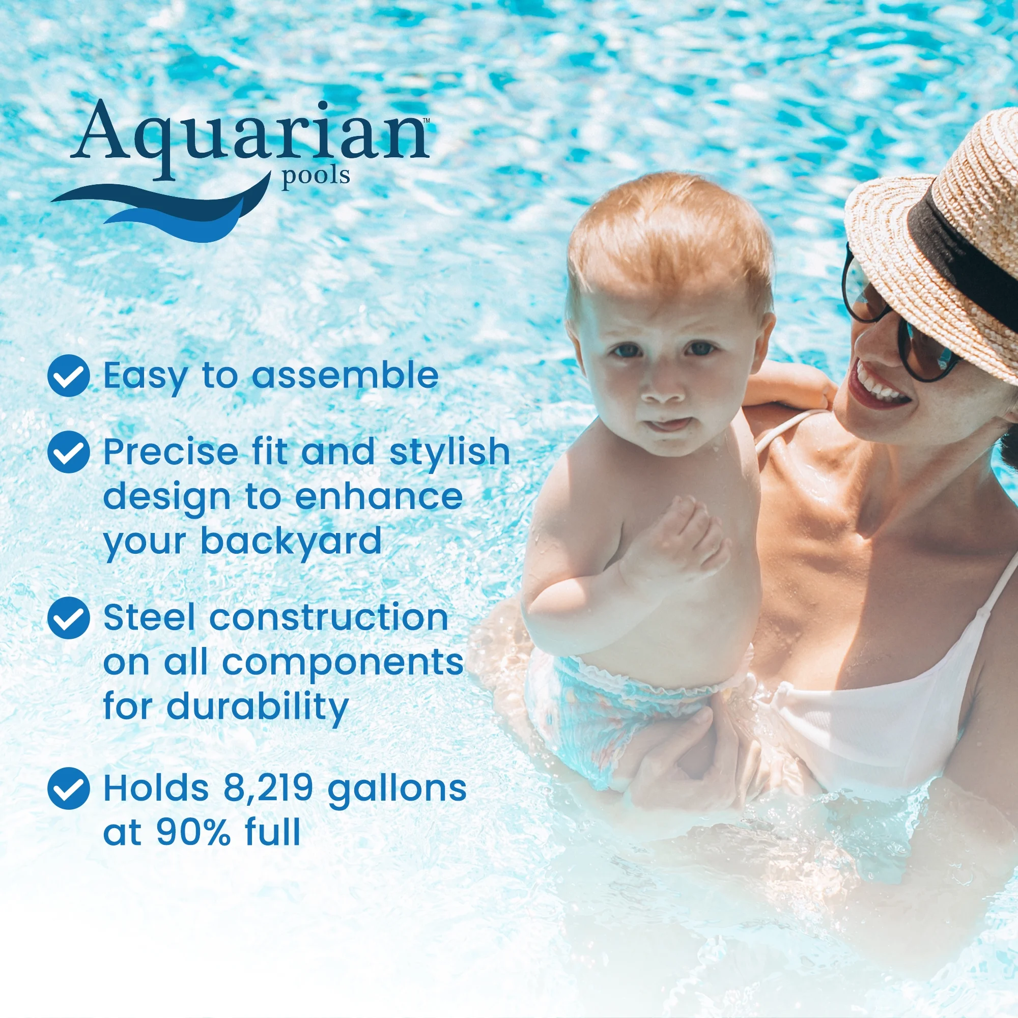 Aquarian Phoenix 18' x 52" Steel Frame DIY Family Size Above Ground Pool