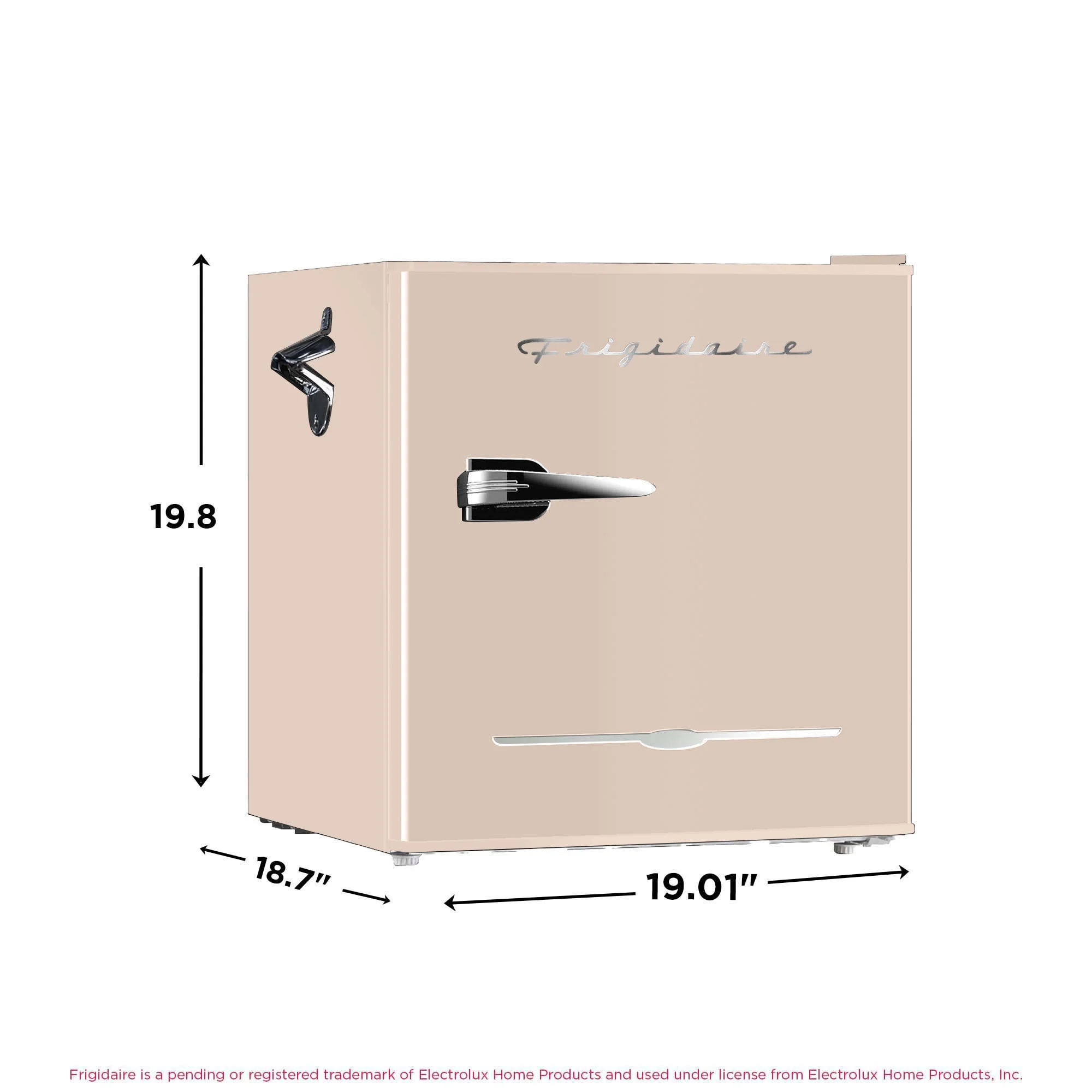 Frigidaire 1.6 Cu ft. Retro Compact Refrigerator with Side Bottle Opener, Coral