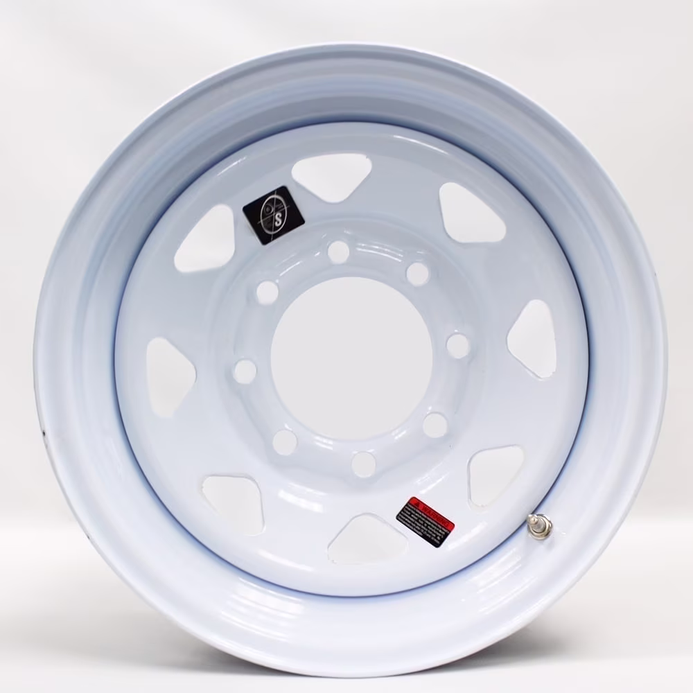 16″ x 6″ White Spoke Trailer Wheel 8-6.5″ Bolt Cirlce