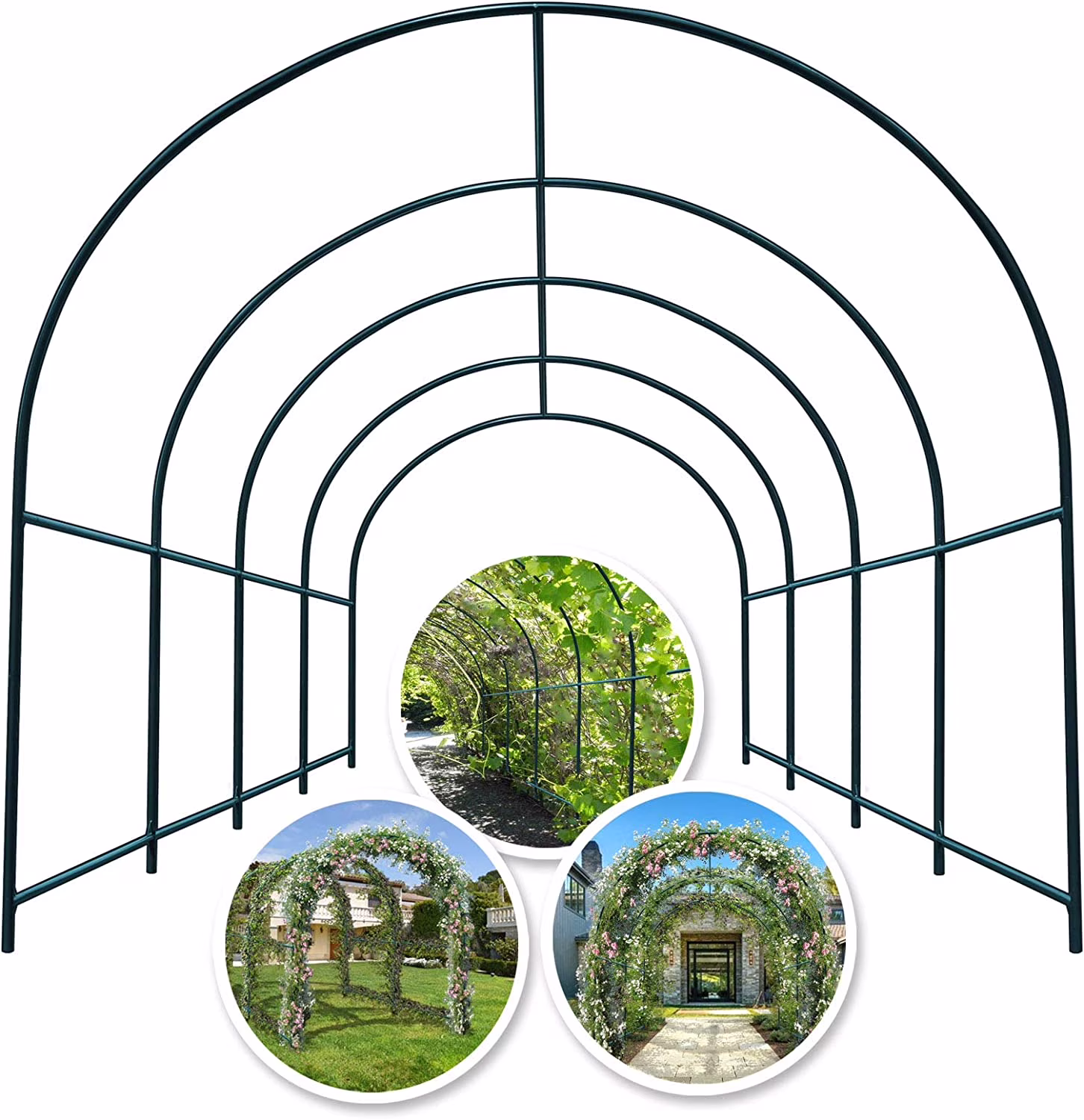 YardGrow Large Garden Support Arch Frame Climbing Plant Arch Arbor for Various Climbing Plant Roses Vines Birthday Wedding Party Decoration Pergola Frame (6.5 x 7 x 7.2ft)