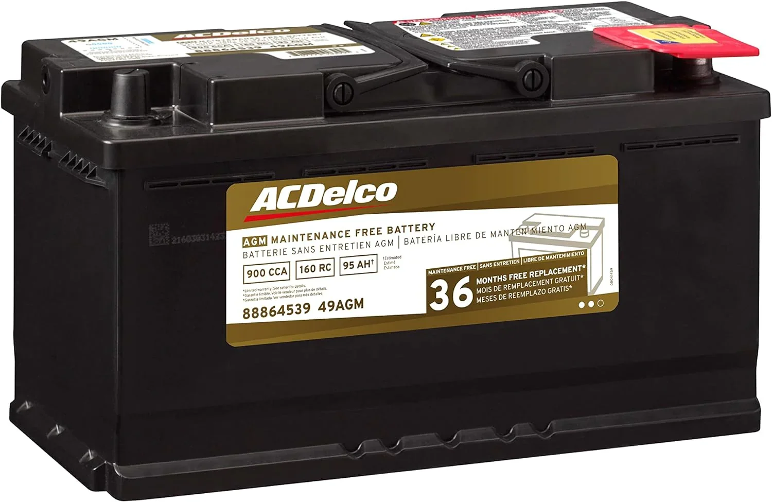ACDelco Gold BCI Group 49 Battery, 13.9 x 6.9 x 7.5 in – 49AGM