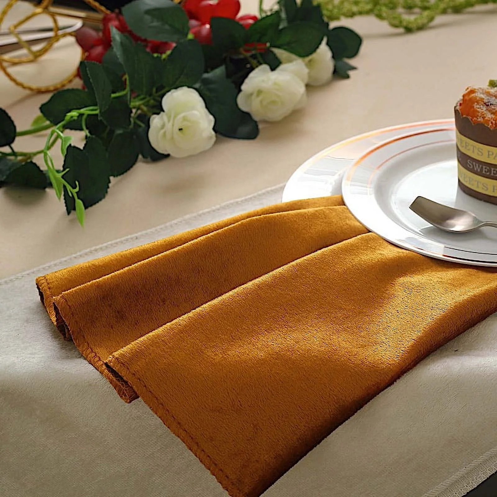 BalsaCircle 100 Pieces 20" x 20" Navy Blue Premium Velvet Napkins Linens