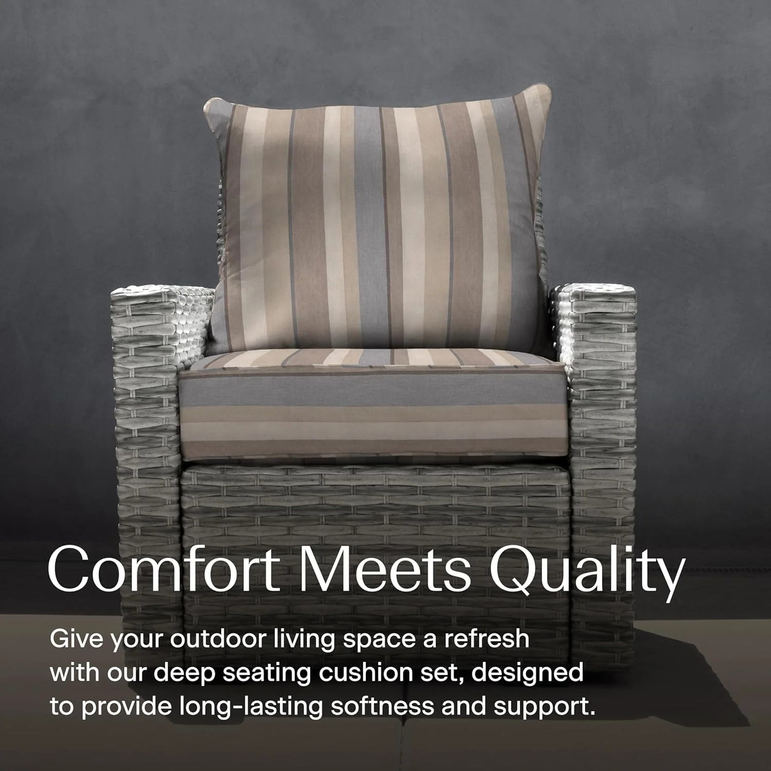 AWFHHT Outdoor Deep Seat, 24" W x 23" D, Zaire Outdoor Chair Cushion