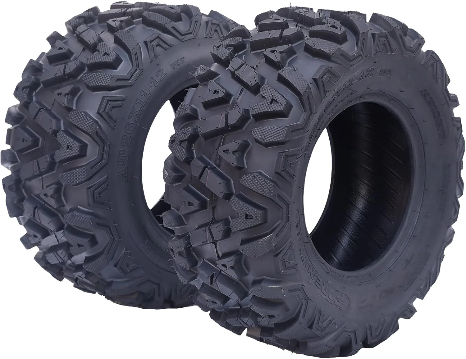 26x12x12 Atv Tires, Set of 2 Atv Tires 26×12-12 6PR, All Terrain Atv/Utv Off-Road Tires, Black