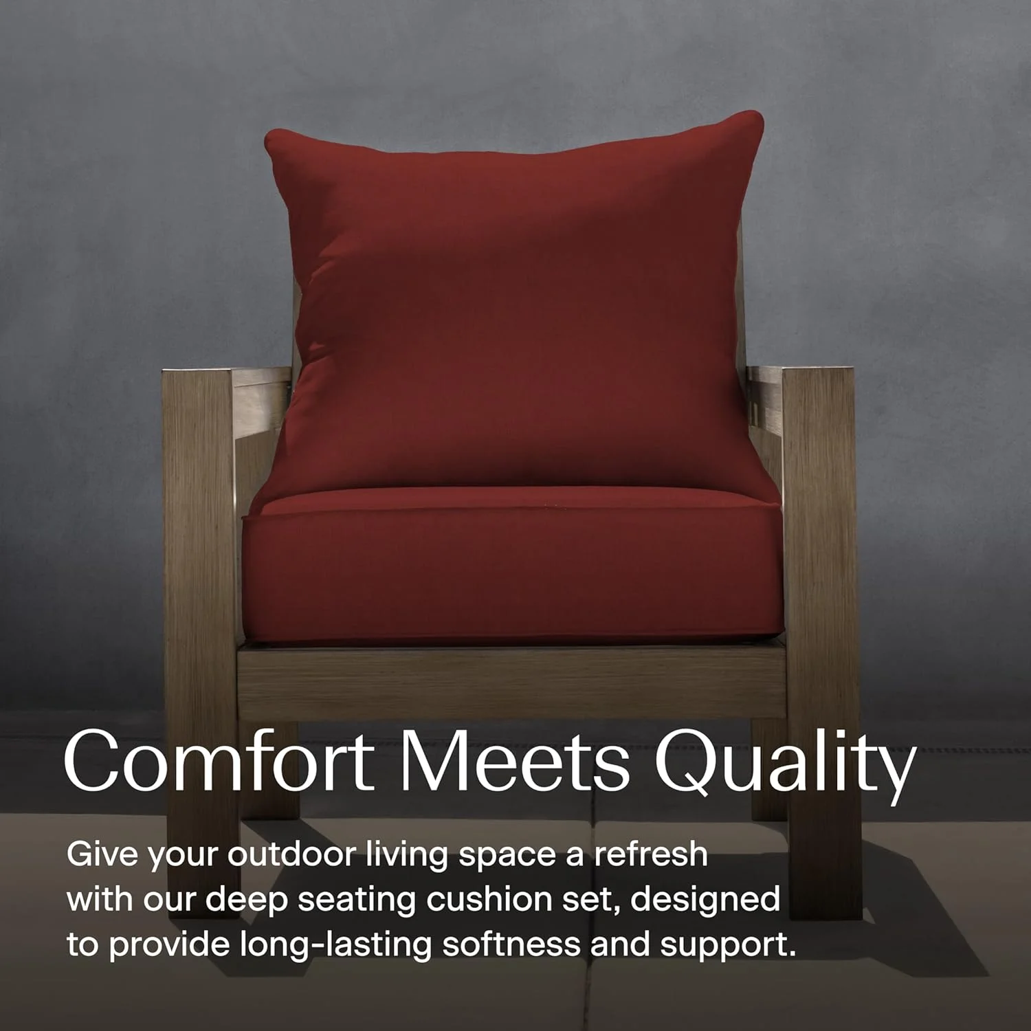 AWFHHT Outdoor Deep Seat, 24" W x 23" D, Zaire Outdoor Chair Cushion