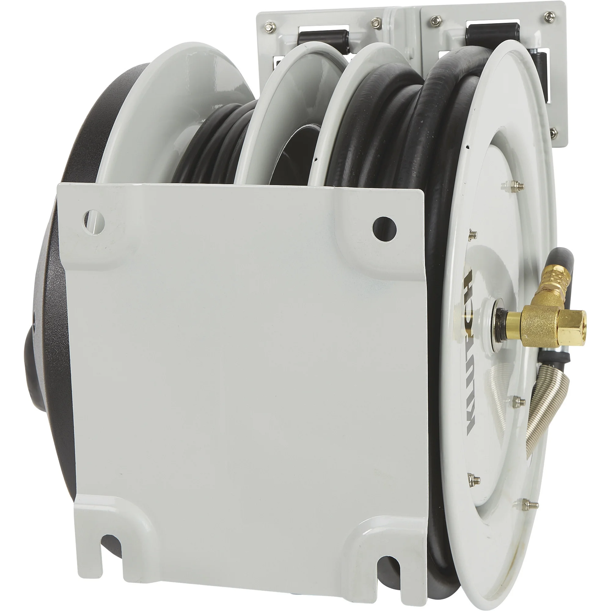 Klutch Combo Air and Electric Hose Reel, 3/8in. x 25ft., Steel