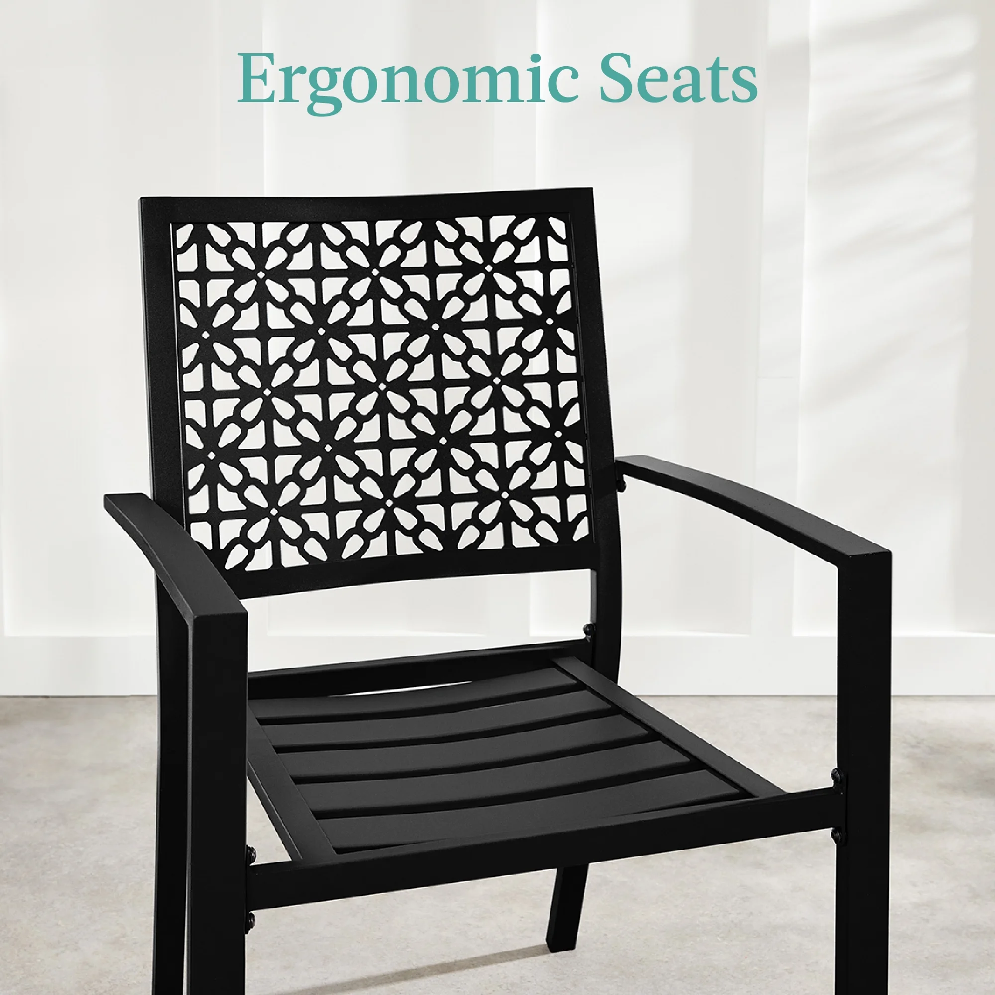 Best Choice Products 3-Piece Stackable Steel Outdoor Conversation Bistro Set, Patio Chat Furniture w/ 2 Chairs, Table- Black