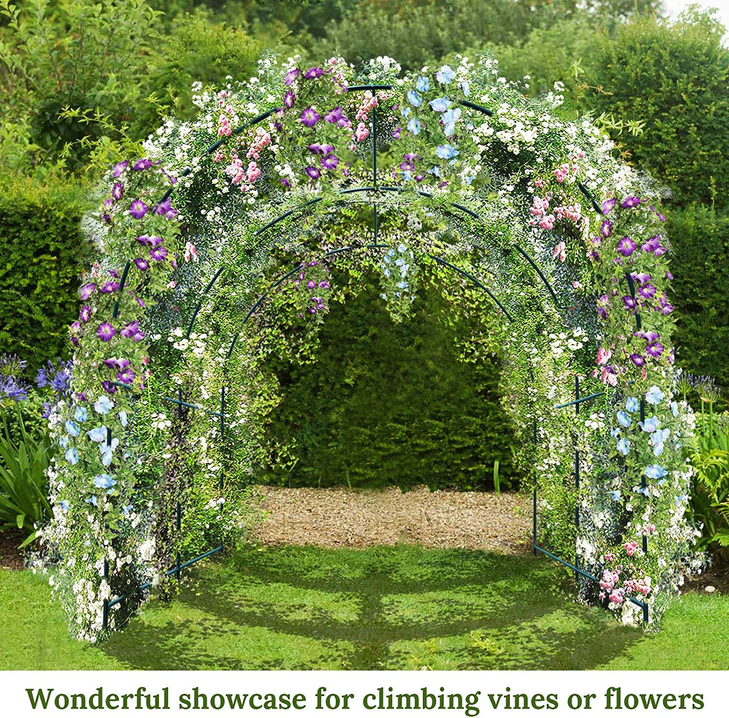 YardGrow Large Garden Support Arch Frame Climbing Plant Arch Arbor for Various Climbing Plant Roses Vines Birthday Wedding Party Decoration Pergola Frame (6.5 x 7 x 7.2ft)