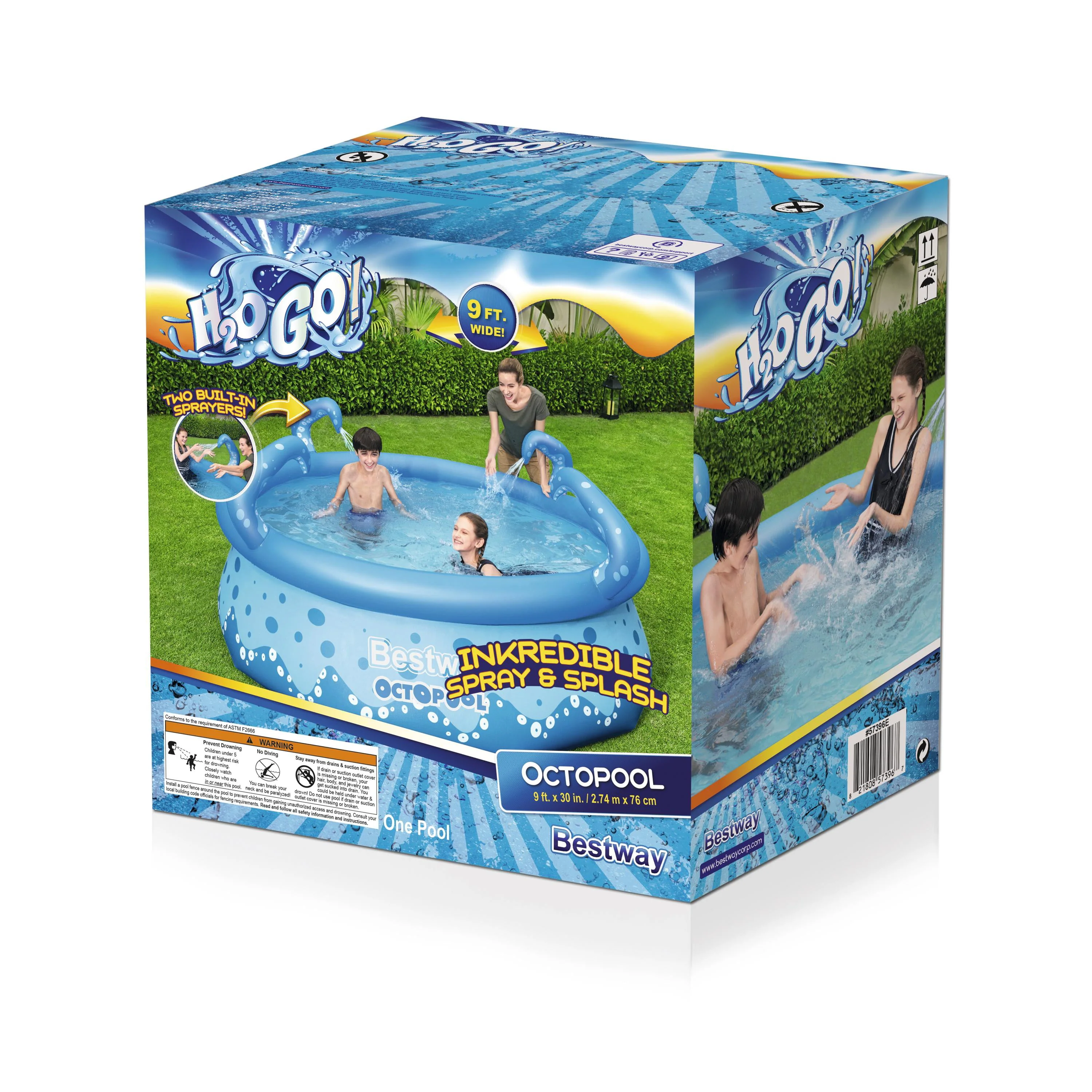 Bestway – H2OGO! 9′ x 30″ OctoPool Inflatable Spray Swimming Pool for Kids