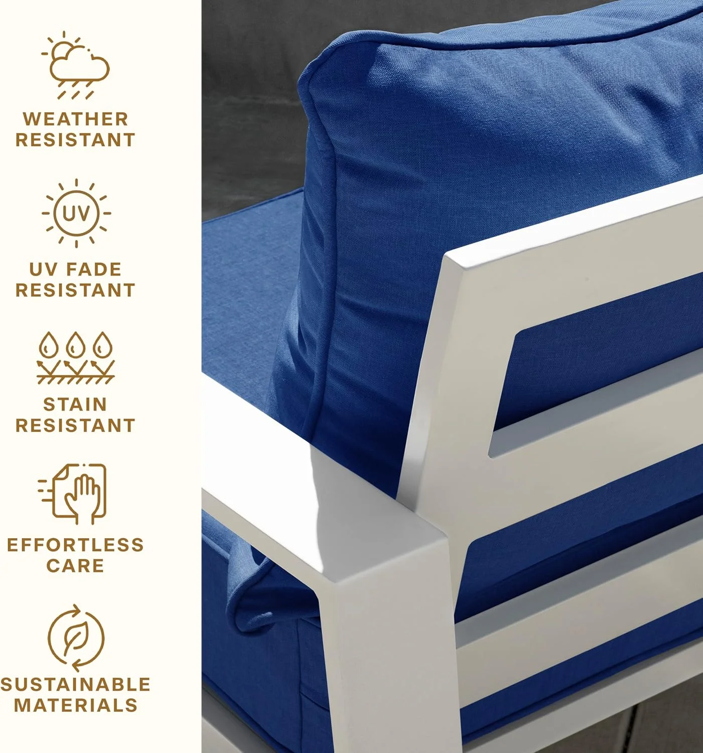 AWFHHT Outdoor Deep Seat, 24" W x 23" D, Zaire Outdoor Chair Cushion
