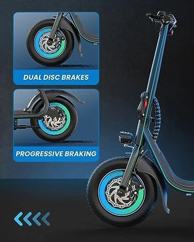 URBANMAX C1 Electric Scooter With Seat, 450W Motor, 22 Mile Range, 12 Inch Tires, Black