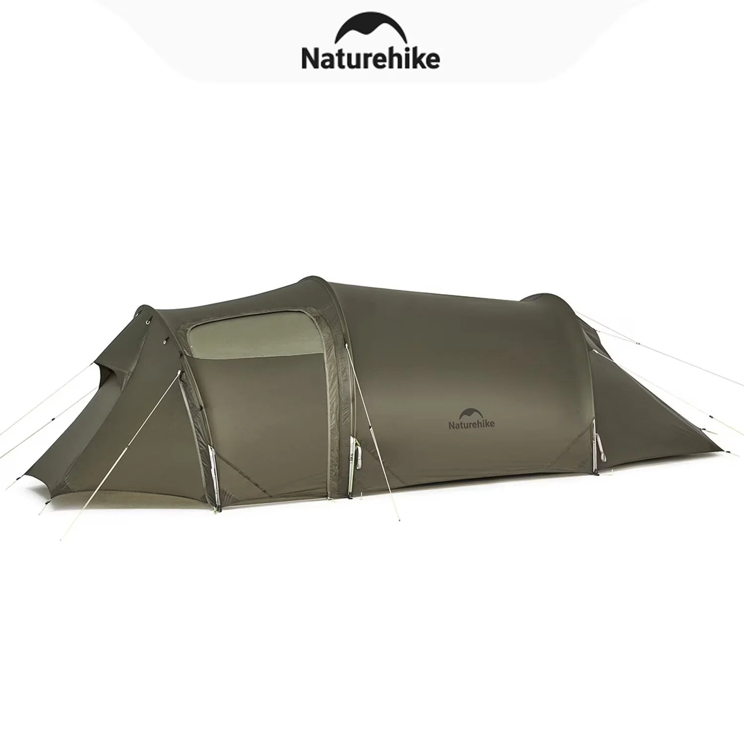 Naturehike Baluosi UL Ultralight Tunnel Hiking Tent, 15D, 2/3 Person, Olive Green – CNK2450WS036