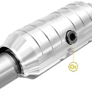 MagnaFlow Conv Univ 2.5in Inlet/Outlet Center/Center Round 11in Body L x 5.125in W x 15in Overall L Fits select: 1997-2020 FORD F150, 2013-2018 RAM 1500
