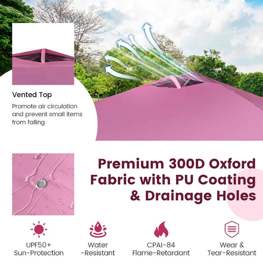 Gvn 10 x 10 ft Pink Pop up Outdoor Canopies, Waterproof